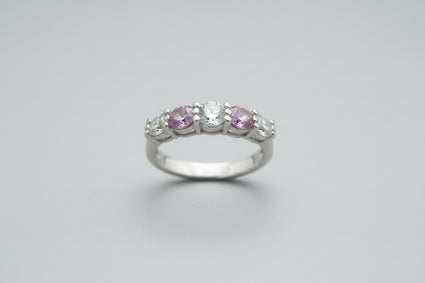 Sapphire & Diamond Five-Stone Ring