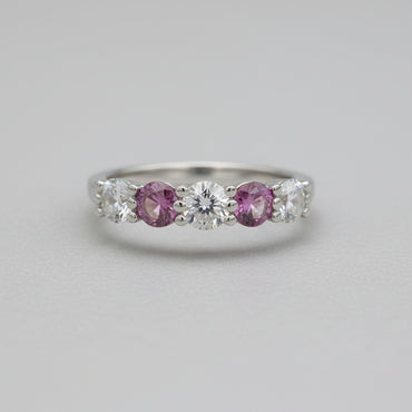 Sapphire & Diamond Five-Stone Ring