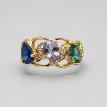 Multi-Gemstone Pear-Cut Band
