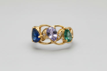 Multi-Gemstone Pear-Cut Band