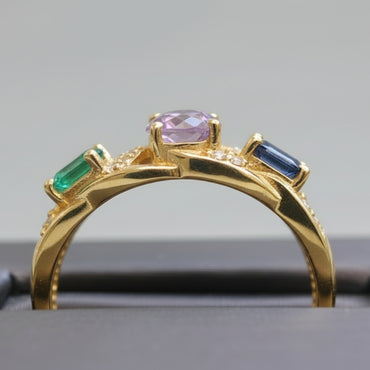 Multi-Gemstone Pear-Cut Band