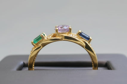 Multi-Gemstone Pear-Cut Band