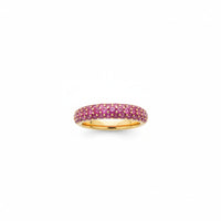 Triple-Row Ruby Pavé Band