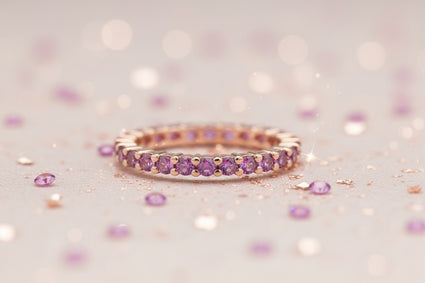 Pink Sapphire Stackable Band