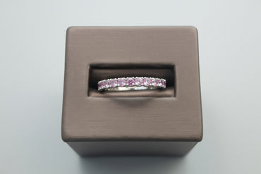 Pink Sapphire Eternity Band
