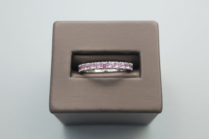 Pink Sapphire Eternity Band