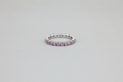 Pink Sapphire Eternity Band