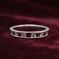 Alternating Ruby and Diamond Channel Band
