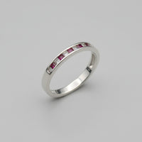 Alternating Ruby and Diamond Channel Band