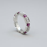 Ruby & Diamond Milgrain Band