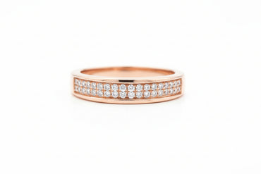 Double-Row Diamond Wedding Band