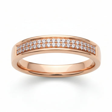 Double-Row Diamond Wedding Band