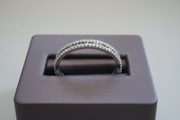 Triple-Row Black & White Diamond Band