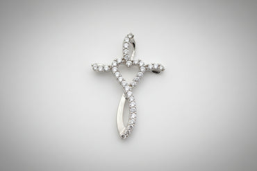 Diamond Infinity Heart Cross Pendant