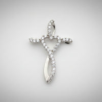 Diamond Infinity Heart Cross Pendant