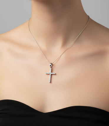 Petite Shared-Prong Cross Pendant