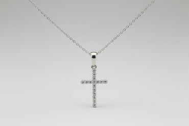 Petite Shared-Prong Cross Pendant
