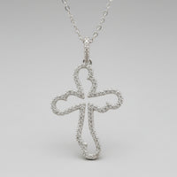 Floral Silhouette Cross Pendant