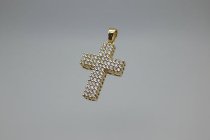 Classic Shared-Prong Cross Pendant