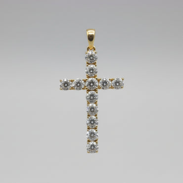 Shared-Prong Cross Pendant
