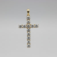 Shared-Prong Cross Pendant