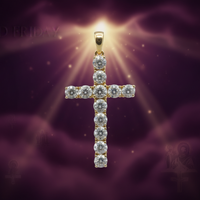 Shared-Prong Cross Pendant