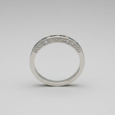 Blue & White Diamond Alternating Band