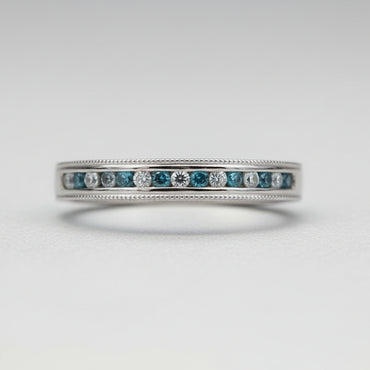 Blue & White Diamond Alternating Band