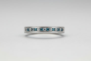 Blue & White Diamond Alternating Band