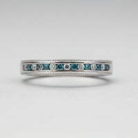 Blue & White Diamond Alternating Band