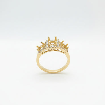 Radiant Three-Stone Diamond Semi-Mount