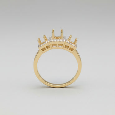 Radiant Three-Stone Diamond Semi-Mount