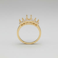 Radiant Three-Stone Diamond Semi-Mount