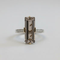 Smoky Quartz & Diamond Accent Ring
