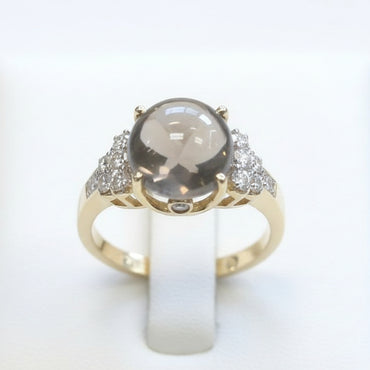 Smoky Quartz & Diamond Ring