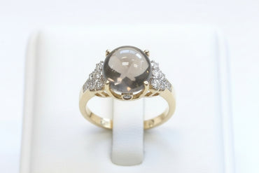 Smoky Quartz & Diamond Ring
