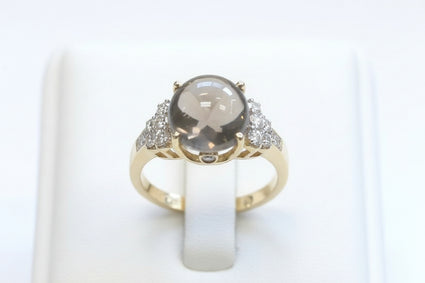 Smoky Quartz & Diamond Ring