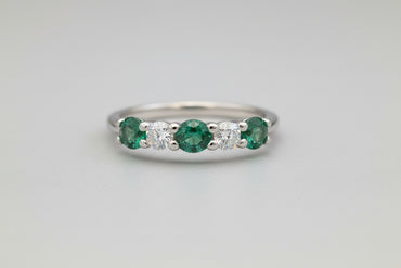 Tsavorite Five Stone Ring