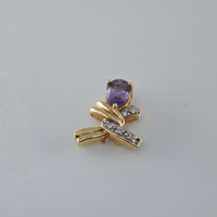 Amethyst & Diamond Floral Pendant