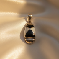 Black Onyx X-Cross Teardrop Pendant
