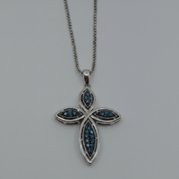 Blue Diamond Cross Pendant