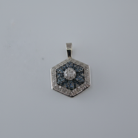 Blue & White Diamond Hexagonal Pendant