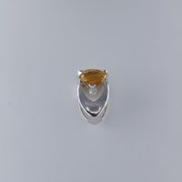 Citrine Pendant in 14K White Gold
