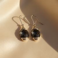 Dark Stone Drop Earrings