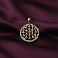 Diamond Filigree Circle Pendant — Deep Plum Silk