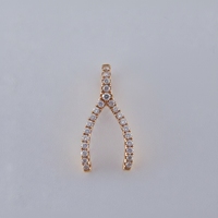 Diamond Wishbone Pendant in Rose Gold
