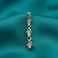 Diamond X-Bar Pendant - Vivid Teal Silk