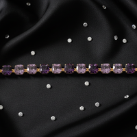 10K Yellow Gold Cushion-Cut Lavender Amethyst Tennis Bracelet