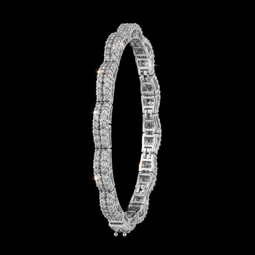 14K White Gold 3.96 CTW Diamond Fancy Link Bracelet