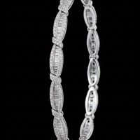 10K White Gold 3.0 CTW Diamond Wave Link Bracelet